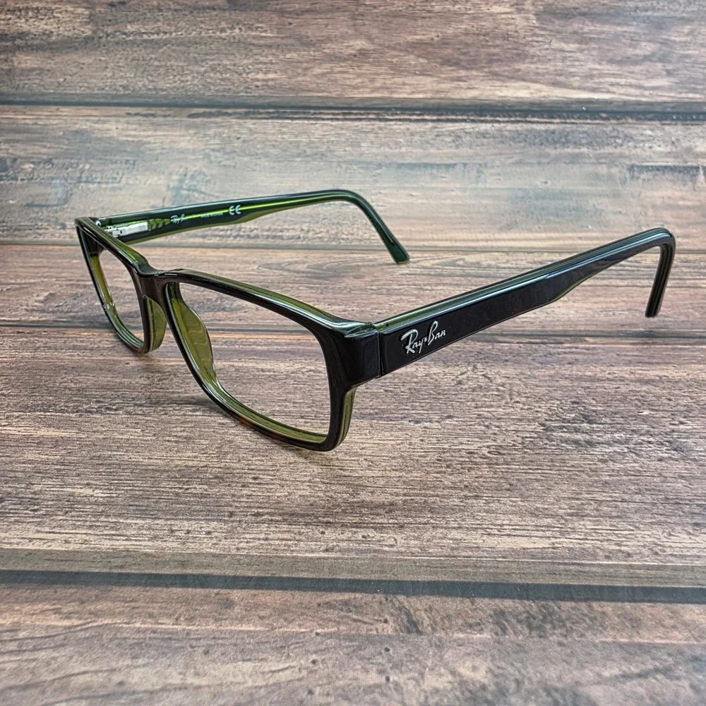 Ray-Ban RB 5169 2383 Tortoise Green Rectangular Eyeglass Frames 54-16-140